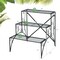 Black 3-Tier Metal Plant Stand Ladder Style Shelves Indoor Outdoor